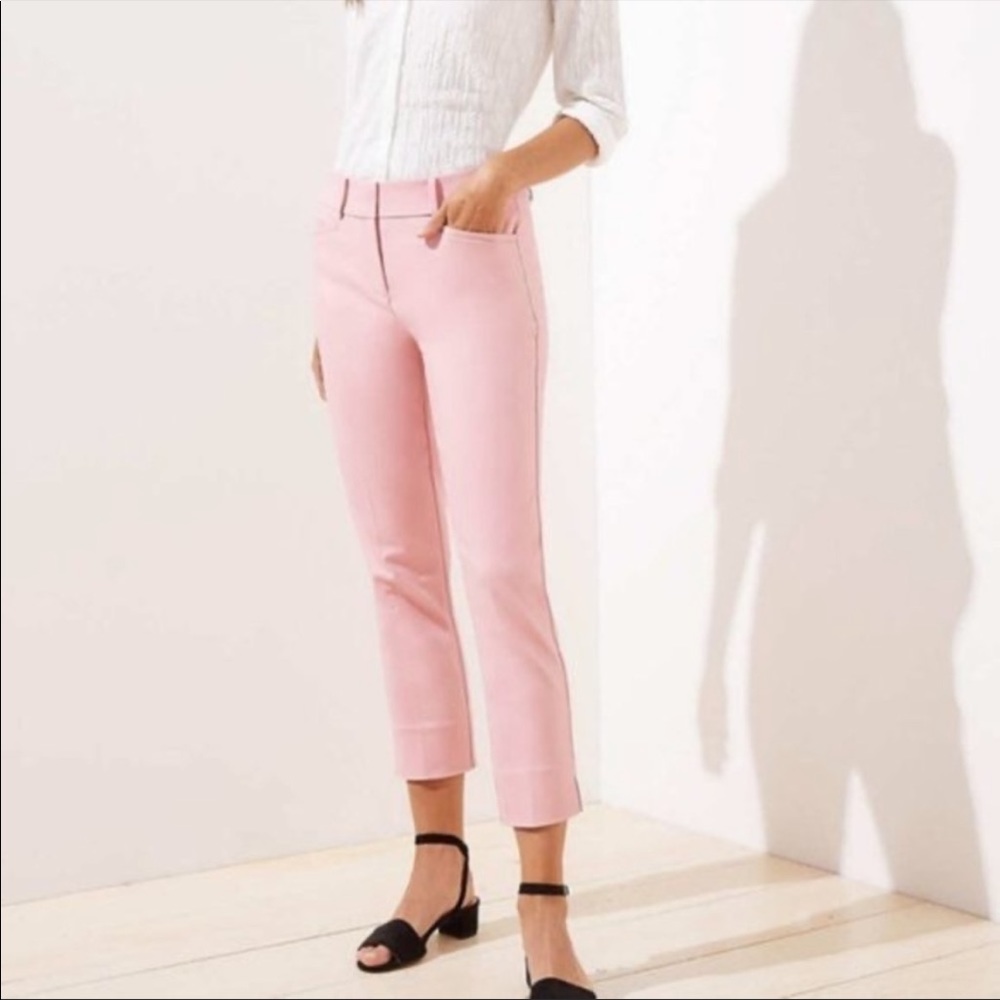 LOFT petite pink Marissa crop pants
